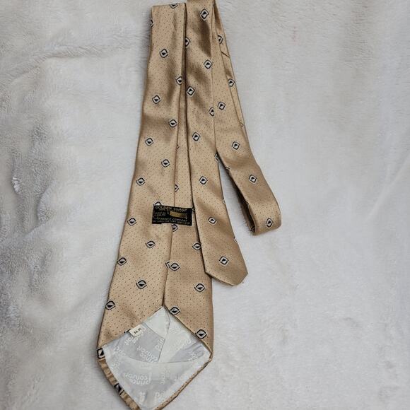 VTG 70s Golden Clasp by Prince Consort Gold Wide Kipper Polyester Point Neck Tie - Picture 4 of 12